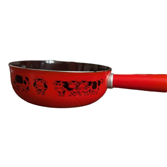 SWITZERLAND SCHWEIZ  Silit Foundue Red Pot with Cows - Picture 2 of 11